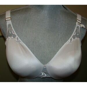 NWT Lilyette 36DD Smooth Beauty Embellished 2 Ply Lined Bra 484 White 127899